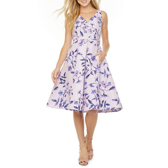 Danny & Nicole Sleeveless Floral Fit & Flare Dress - Picture 1 of 2